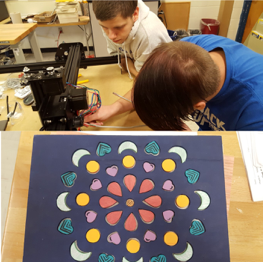 Harriman High School students using CNC router