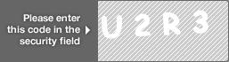 captcha code for visual authentication  letter U number 2 letter R number 3