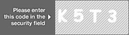 captcha code for visual authentication  letter K number 5 letter T number 3