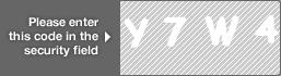 captcha code for visual authentication  letter Y number 7 letter W number 4