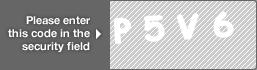 captcha code for visual authentication  letter P number 5 letter V number 6