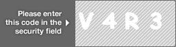 captcha code for visual authentication  letter V number 4 letter R number 3